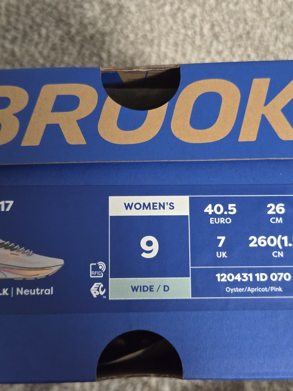 Brooks Women's Running Shoes in Oyster/Apricot/Pink - Size 9